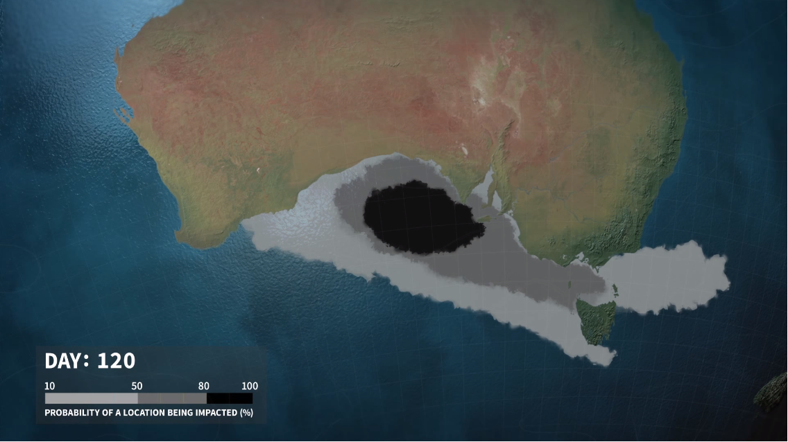 Here's what independent scientific modelling shows an oil spill in the Bight could look like.