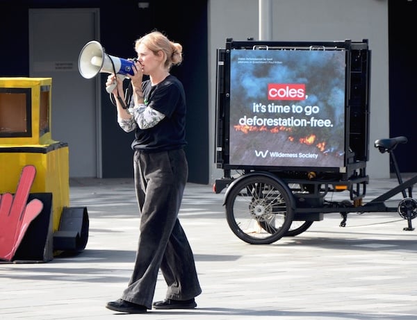 coles mobile billboard at AGM